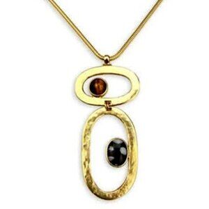 BEN AMUN Sculpture Garden Balance Pendant Necklace in 24K Gold Plating New